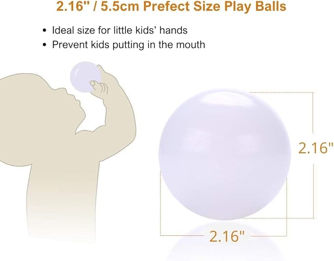 Wonder Space Soft Pit Balls, Chemical-Free Crush Proof Plastic Ocean Ball, BPA Free with No Smell, Safe for Toddler Ball Pit/Kiddie Pool/Indoor Baby Playpen