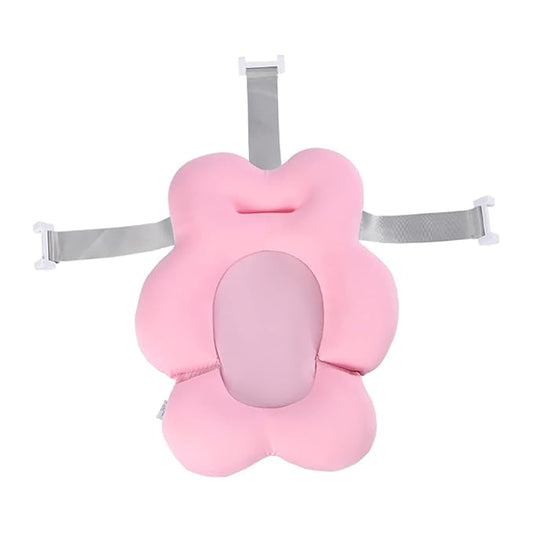 Baby Bath Cushion Bathtub Cushion Floating Seat Cushion Infant Bathtub Mats Newborn Seat Support Baby Shower Pads Choke Prevention Back Protection for 0-12 Months (Pink)