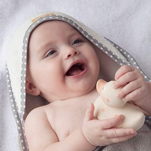 Cuddledry Hands Free Baby Bath Towel | Luxuriously Soft Cotton & Viscose Derived from Bamboo Hooded Baby Towel | Apron Towel for Safe Babies Bathtime | Perfect Newborn Gift | Gray