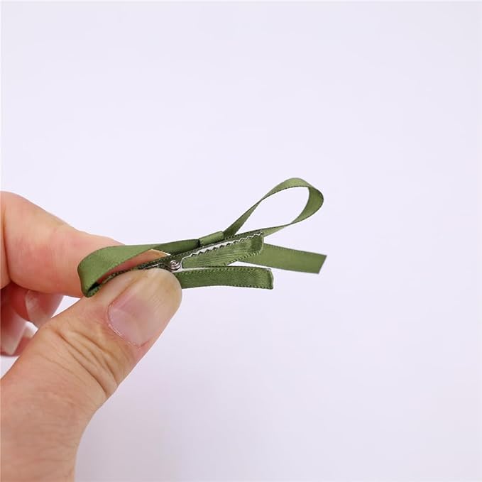 24 PCS Small Hair Ribbon Bow Fully Lined Clips for Girls Women Toddler Baby Youth Playful Hairpins Decoration Satin Bows (24 PCS Multicolors)