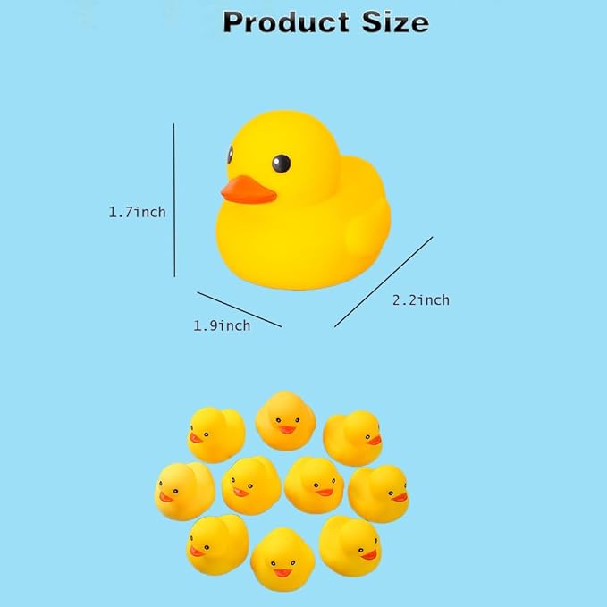 10Pcs No Hole Yellow Rubber Ducks Bath Duck Toys for Toddlers Boys Girls,Mold Free Yellow Ducky in Bulk Mini Ducks Baby Shower Duck Decorations Party Favors