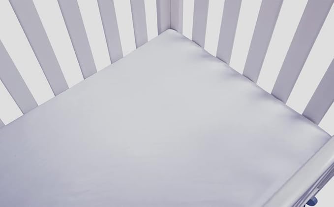 Satin Pack n Play Sheet Set 2 Pack Ultra Soft Silk Fitted Mini Crib Sheets Playard Sheet Protect for Baby Hair and Skin, Grey & Navy