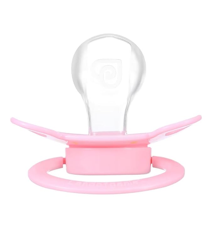 Landofgenie Adult Sized Pacifier Large Handle Large Shield Cute Print Paci Pink