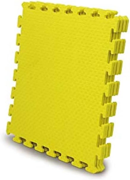 Jamara 460418 Yellow 460418-Puzzle matts 50 x 50 cm 4 pcs-Easy Plug-in System, Expandable, Non-Slip Surface, Washable, Durable