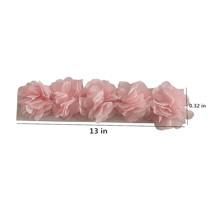 Jilukibo Baby Elastic Lace Bows Flower Headbands, Stretch Gold Princess Floral Hair Band Headwear for Infant Girls Toddler Hair Accessories (2 Pack, Purple Pink)