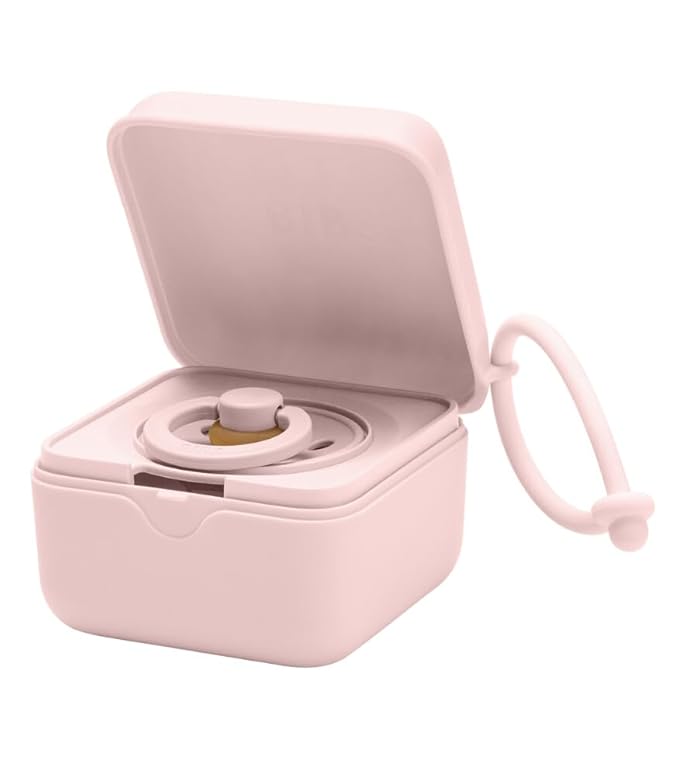 BIBS Pacifier Box with Loop for Storing & Carrying Soothers | 100% BPA Free Material | Designed & Made in Denmark | Blossom