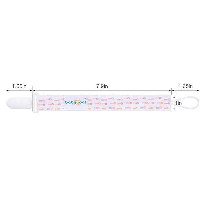 babygoal Pacifier Clips, 6 Pack Binky Paci Holder Leashes Fits for Most Baby Pacifiers and Binkies