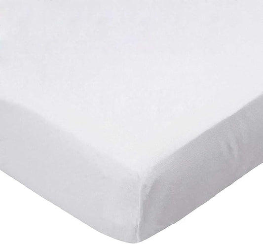 SheetWorld Fitted Youth Bed Sheet 33 x 66, Solid White Woven, Made in USA