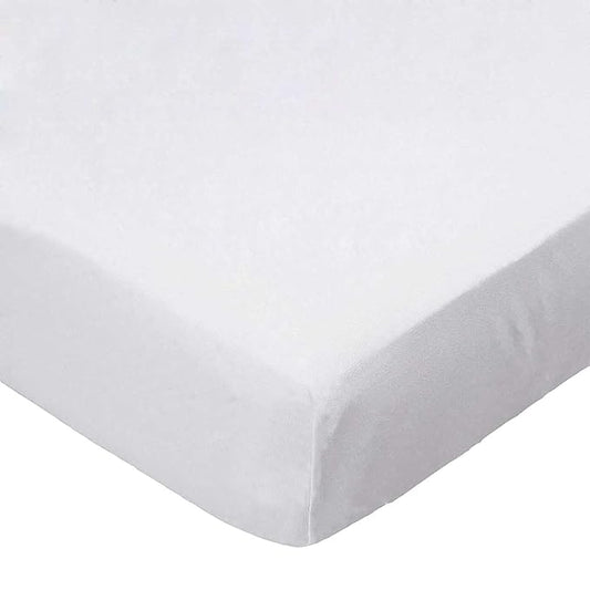 SheetWorld Fitted 100% Cotton Percale Pack N Play Sheet Fits Graco 27 x 39, Solid White Woven, Made in USA