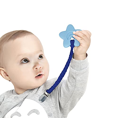 Pacifier Clips Girls Boys, Pacifier Holder Clip Fits All Pacifiers Baby Teething Toys, Leashes Set