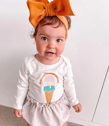 KIDOCHEESE Hairband, Soft Nylon & Cotton, Handmade Hairbands with Bows, 5 Pack, for Baby Girls & Toddlers