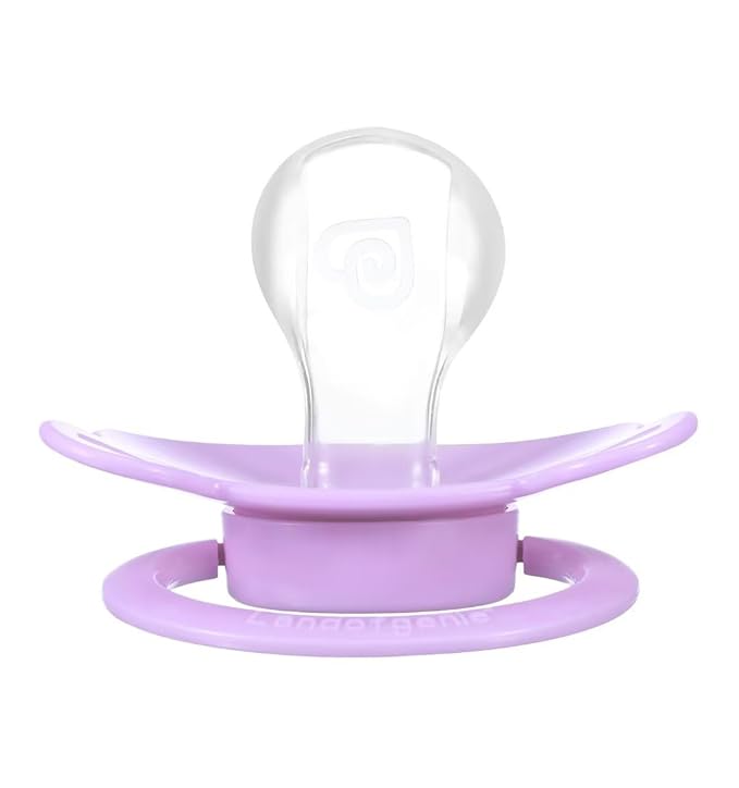 Landofgenie Adult Sized Pacifier Large Handle Large Shield Cute Print Paci Purple