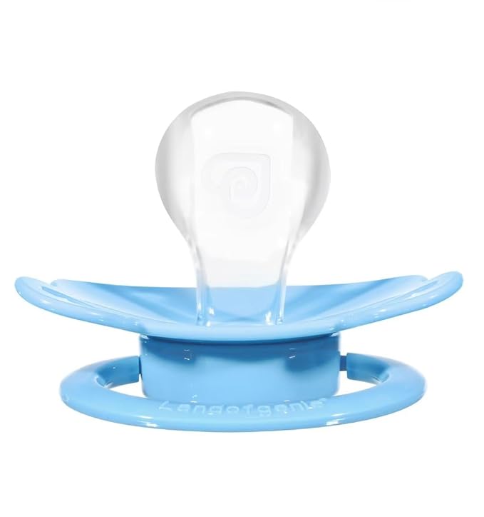 Landofgenie Large Shield Adult Size Pacifiers Set Bear Shaped Cutie Pacifier 3 Pack - White+Blue+Yellow