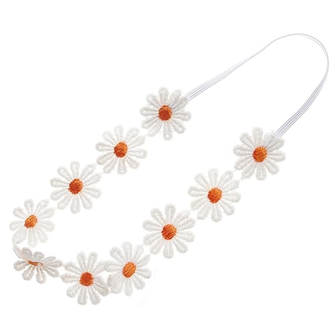 4PCS Baby Girls Daisy Flower Bows Headbands Spring Outdoor Hair Band Handmade Hair Accessories For Kids Toddlers Infants Newborn