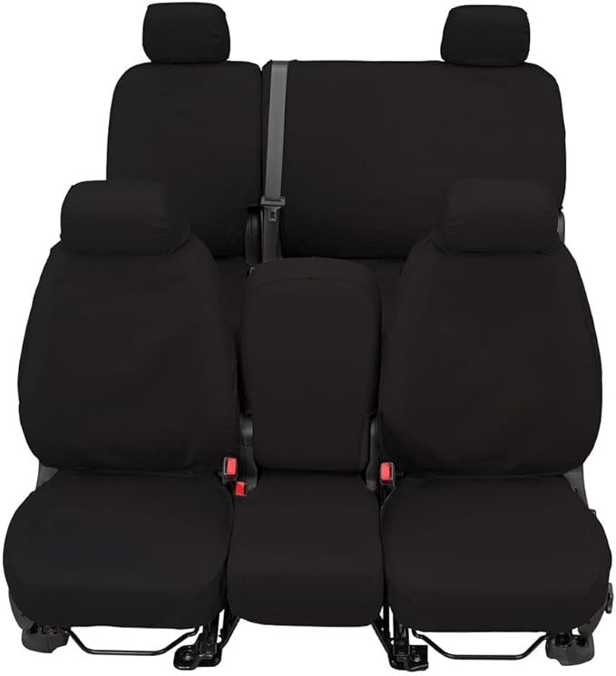 Covercraft SS3359PCCH Custom-Fit Front Bench SeatSaver Seat Covers - Polycotton Fabric, Charcoal Black