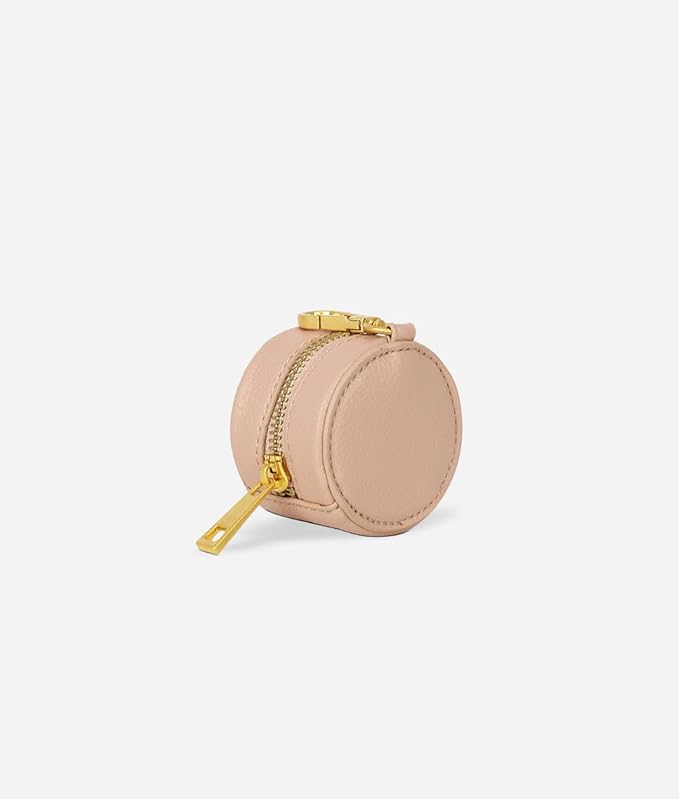 FAWN DESIGN The Paci Case, Warm Blush Pacifier Holder, Premium Pebbled Faux Leather Paci Holder, Insulated Pacifier Case with Zipper and Clip, Fits Most Standard Size Pacifiers, 2.25 x 2.25 inches
