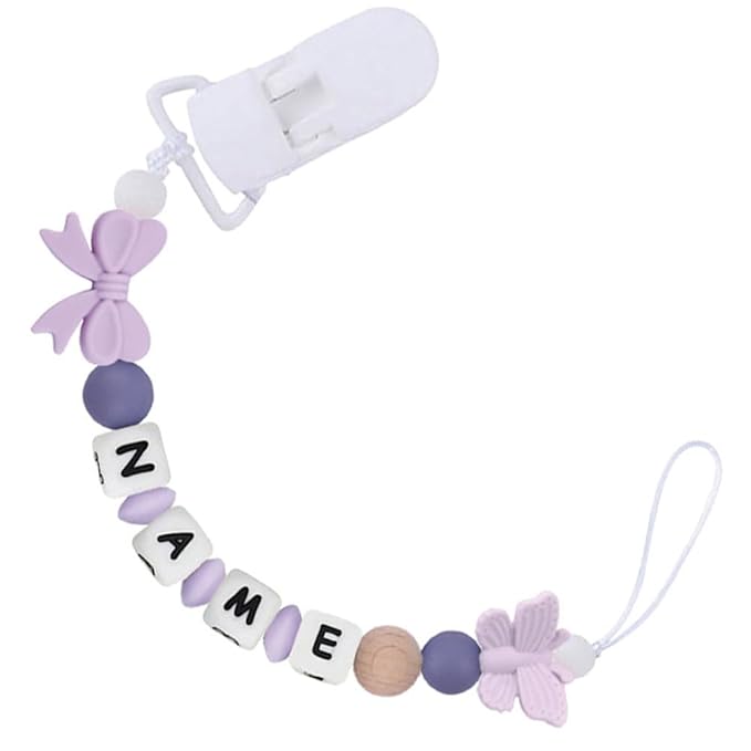 Custom Pacifier Clip with Name Baby Shower Gift for Girl Personalized Pacifier Holder