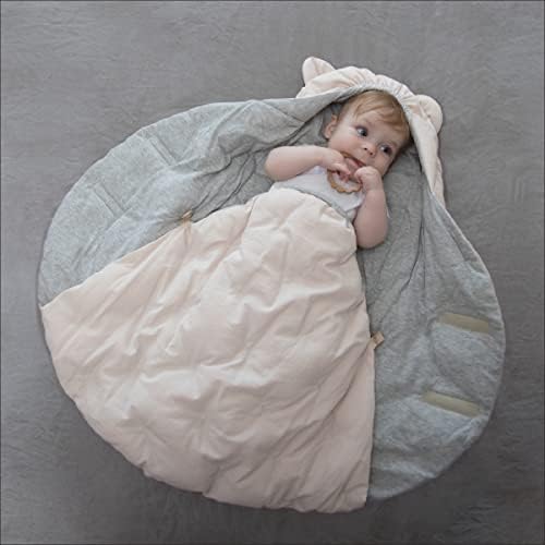 7AM Enfant Baby Car Seat - Nido Quilted Baby carier Cover, Hooded Soft Plush Lining, Stroller | (Brush, Small 0-6M)