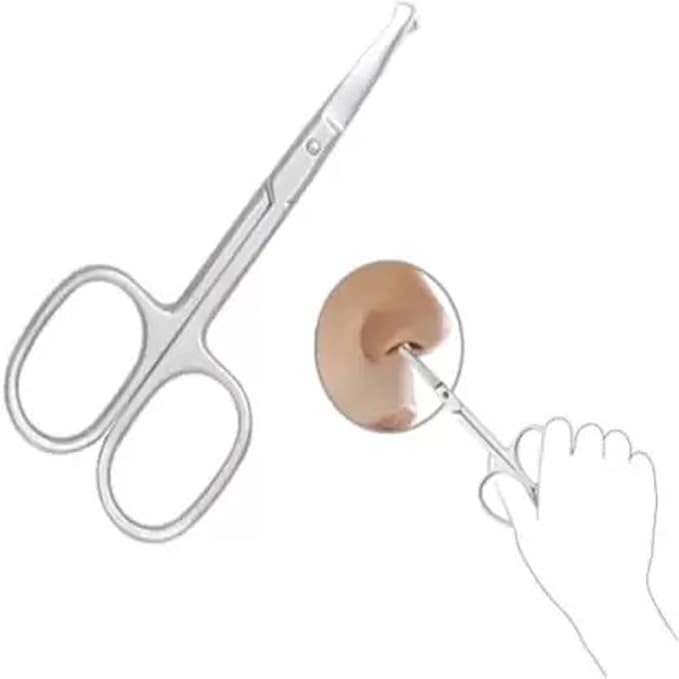 Bell Imported Nail And Safety Cut Nostril Scissor Combo Pack Scissors (Set of 2, Silver)