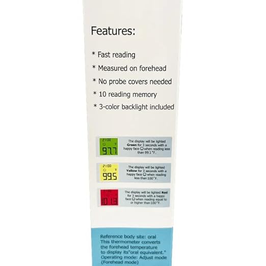 BESTMED 1 Second Reading Infrared Thermometer for Children & Adults | Forehead DET-306 | 3-Color Indicator, No-Touch | Fever Alarm