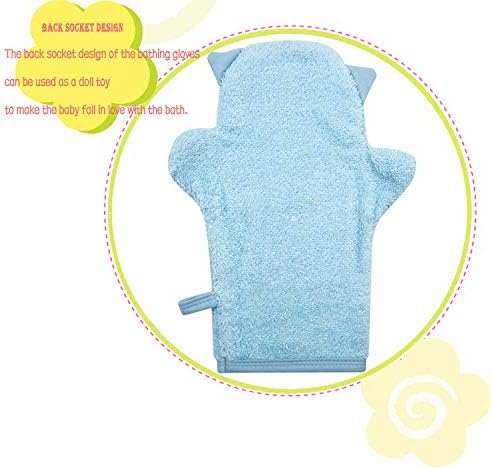 JN&LULU Baby Organics Bath Mitt Toddlers Bath Cotton and Soft Scrub Bathing Loofah Baby Shower Gifts(Puppy)