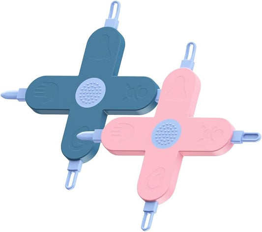 Royal Angels 4-in-1 Nose, Nail & Ear Wax Picker, Safely Clean Baby Ear Wax, Baby Booger & Nail Tips (2 Pcs in Box) (Blue Pink)