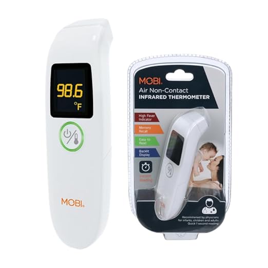 MOBI Air Non-Contact Forehead Thermometer w/Integrated Distance Sensor, Smart Medication Reminder & Memory Recall, Fever Thermometer, Forehead Thermometer, Digital Baby Thermometer, Body Temperature