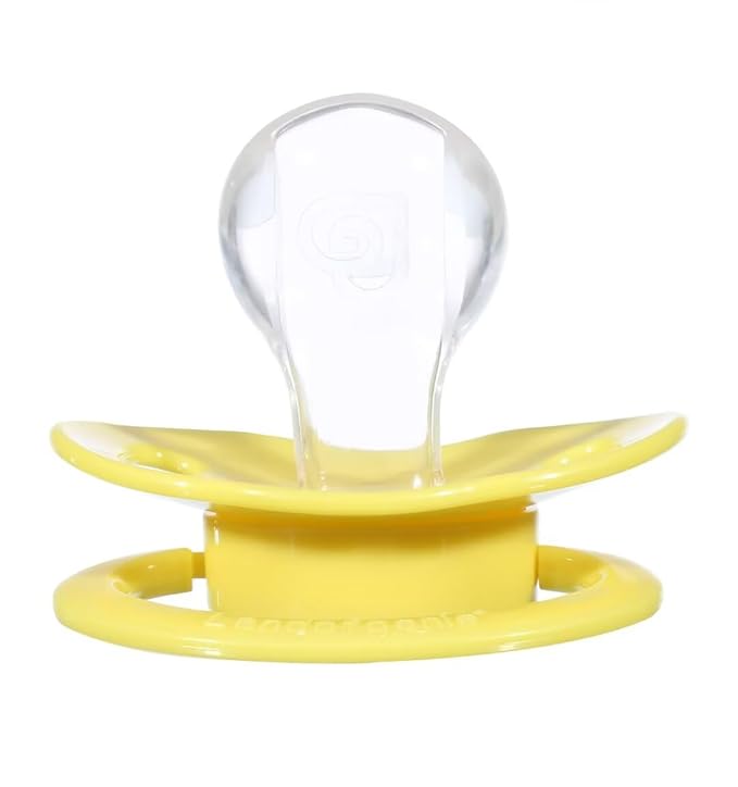 Landofgenie Large Shield Adult Size Pacifiers Set Bone Shaped Cutie Pacifier 3 Pack - White+Blue+Yellow