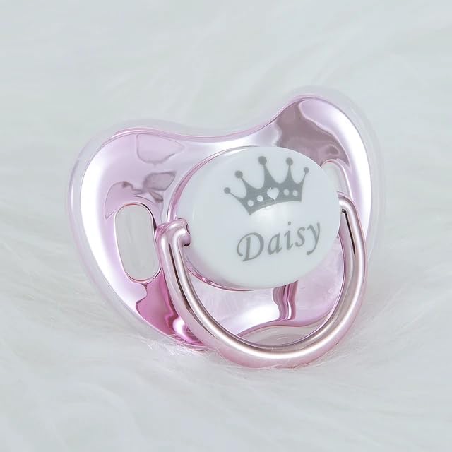 Bling Gold Silver Custom Baby Pacifiers Personalized Binky with Name for Girls and Boys Ideal Baby Gift(2pcs)