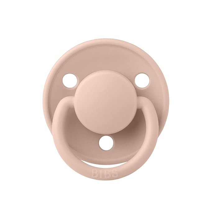 BIBS Pacifiers - De Lux Collection | BPA-Free Round Nipple | Silicone | Made in Denmark | Set of 2 Ivory/Blush Color Premium Soothers | Size One Size