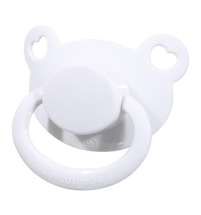 Landofgenie Large Shield Adult Size Pacifiers Set Bear Shaped Cutie Pacifier 3 Pack - White+Blue+Yellow