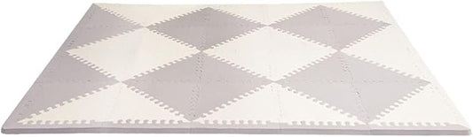 Skip Hop Baby Play Mat, Interlocking Foam Floor Tiles, 70" x 56", Playspot, Grey/Cream