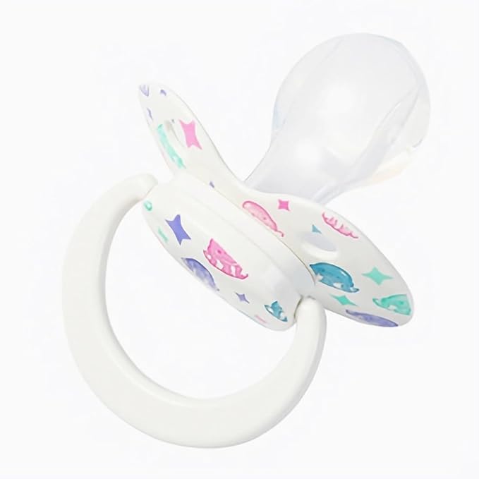Cute Adult Sized Silicone Pacifier: Large Shield Paci for Anxiety - Handle Binky Butterfly Shaped Printed Pacifier