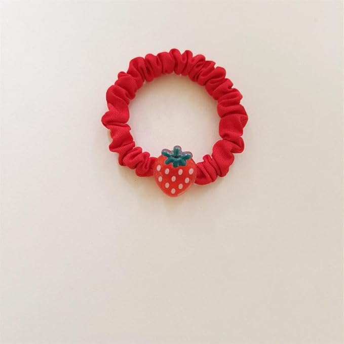 Strawberry Snap Clips Baby Girls Fruit Hair Bow Clips Strawberry Hair Ring Tie BBW24 (5 Pcs-B4)