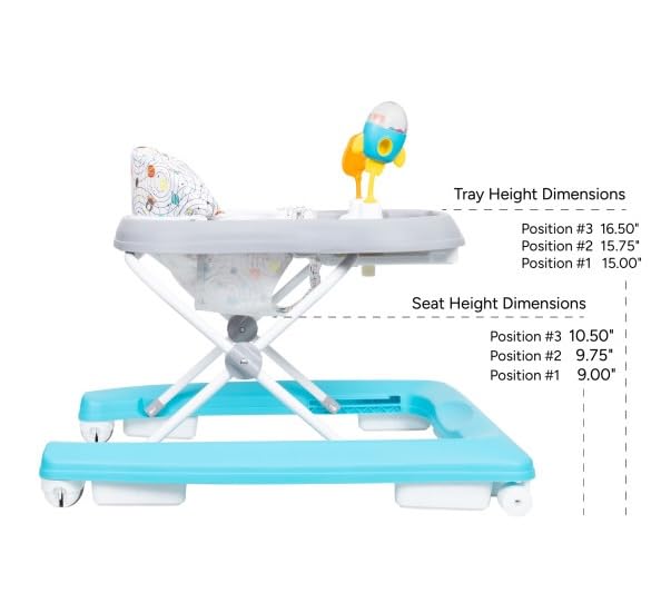 Smart Steps Trend Activity Walker and Entertainer with Removeable Toys, Large Tray, Cup Holder, Adjustable Height and Flat Fold Frame for Storage, Ages 6 Months +, Orbits Rose