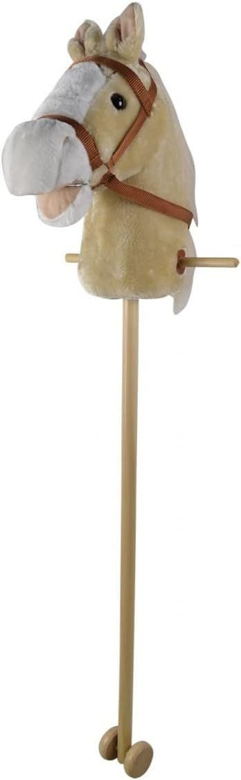 Tachan - Horse Head with Deluxe Stick - with Sounds and Wheels for Easy Gliding - Toy Horse for Boys and Girls - Light Brown - 90cm Height (CPA Toy Group 727T00729)