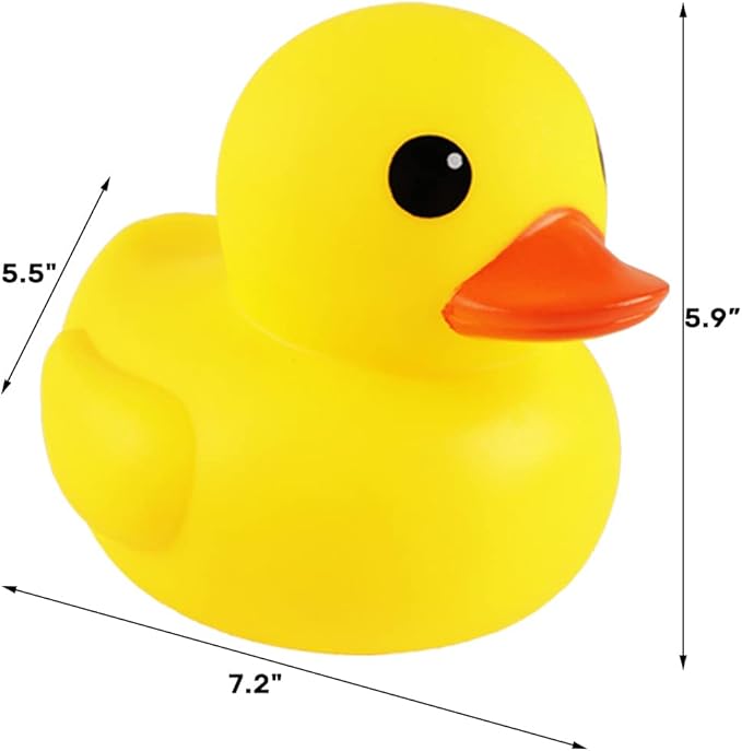 CICITOYWO Yellow Rubber Ducks, Preschool Large Bath Toys Bathtub Floating Squeaky Duckies Gift for Baby Shower Infants Kids Toddler Party Decoration, 7.2 inches (Large)