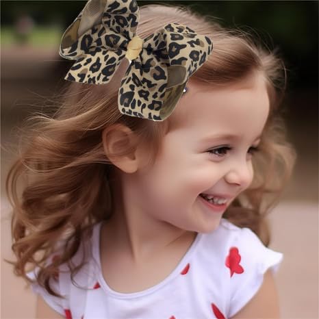 Baby girls leopard hair bow Clips Pin,leopard print bow hairpin for women(FD62-Leopard 1)
