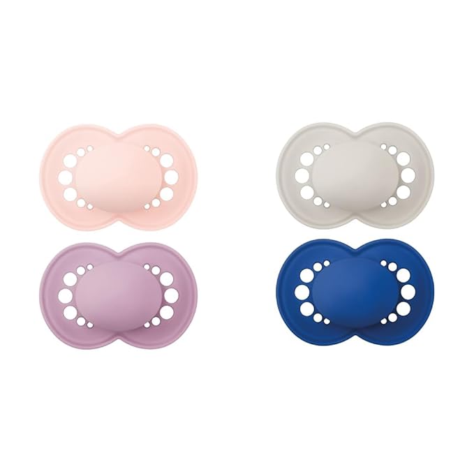 MAM Matte Original Pacifier 2 Pack, Silicone Nipple Promotes Oral Development, Self-Sterilizing Case, for 16+ Month Girl and Unisex Babies