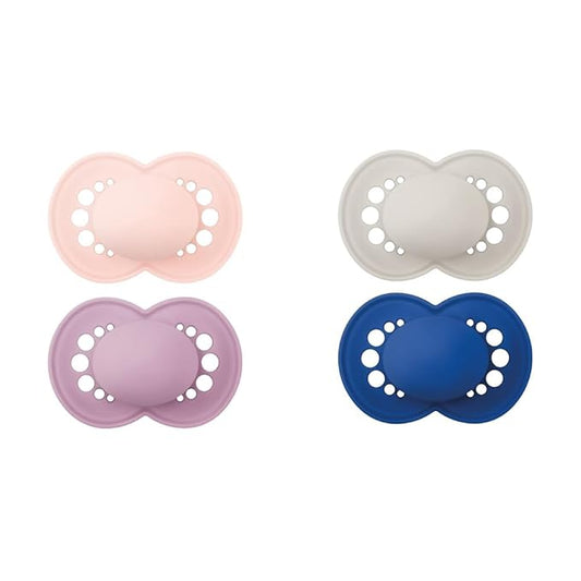 MAM Matte Original Pacifier 2 Pack, Silicone Nipple Promotes Oral Development, Self-Sterilizing Case, for 16+ Month Girl and Unisex Babies