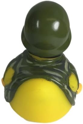 3" Rubber Duck [Sealed Hole, Floats Upright] - Baby Safe Bathtub Bathing Toy - Soldier Rubber Duck