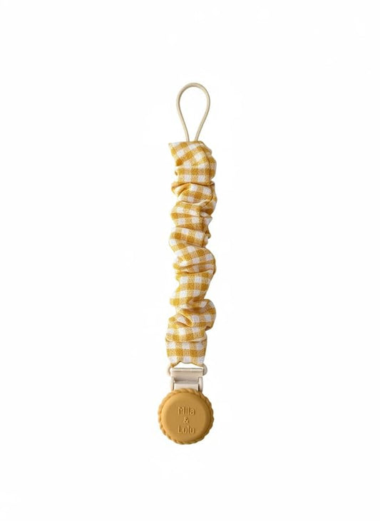 Muslin Cotton - Metal-Free Pacifier Clips, Lightweight and Secure Pacifier Holder for Babies (Sun Éclat) - Mila & Lulu
