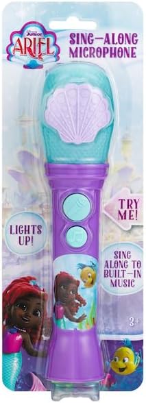 eKids Disney Junior Ariel Microphone Toy for Toddlers, Includes Built-in Music and Lights, Designed for Fans of Ariel Toys