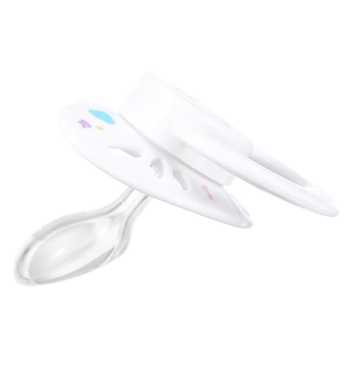Landofgenie Adult Sized Pacifier Large Handle Large Shield Cute Print Paci White