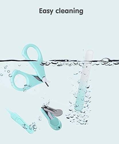 Baby Manicure Set, 4-in-1 Baby Grooming Kit, Premium Stainless Steel, Baby Nail Clippers, Scissor, File & Tweezer, Baby Nail Care Kit for Newborn, Infant & Toddler (Green)