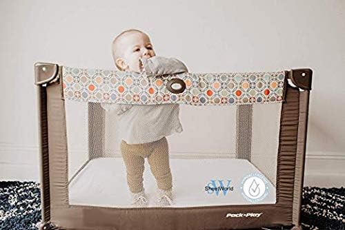SheetWorld Baby Fitted Pack N Play Sheet Fits Graco 27 x 39 inches, 100% Cotton Woven Sheet, Unisex Boy Girl, Dump Trucks, Made in USA