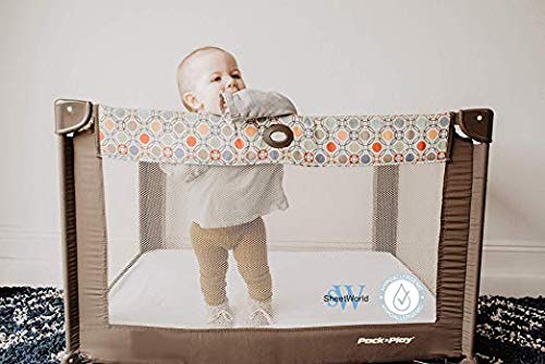 SheetWorld Fitted 100% Cotton Percale Pack N Play Sheet Fits Graco 27 x 39, Solid Brown Woven, Made in USA