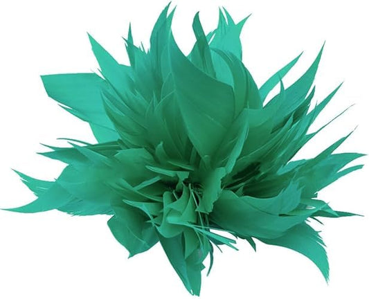 Multi-functional Feather Flower Hair Clip Pin for Women Girl Feather Brooch Corsage for Hat Bag Dress Party Christmas Decoration(Green)