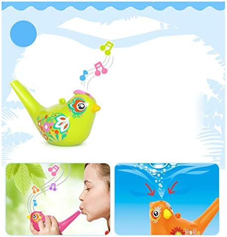 1Pcs Coloured Drawing Water Bird Whistle Bathtime Musical Toy for Kids Early Learning Educational Children Gift Toy Musical Instrument