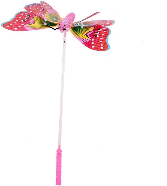 Electric Music Thrilling LED Light Up Flapping Wings Flying Butterfly Wand Toy for Kids Princess LED Wand